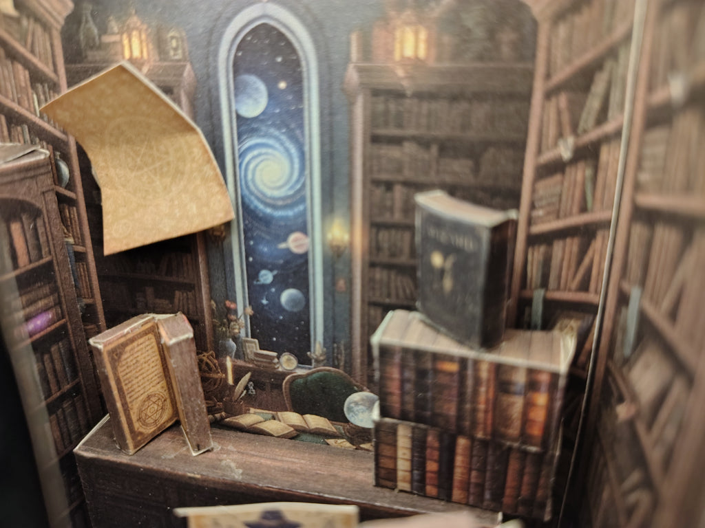 Enchanted Wizard Library - Merlin's Arcana Miniature House Craft Kit ( Printable Fantasy Diorama, Digital Download )