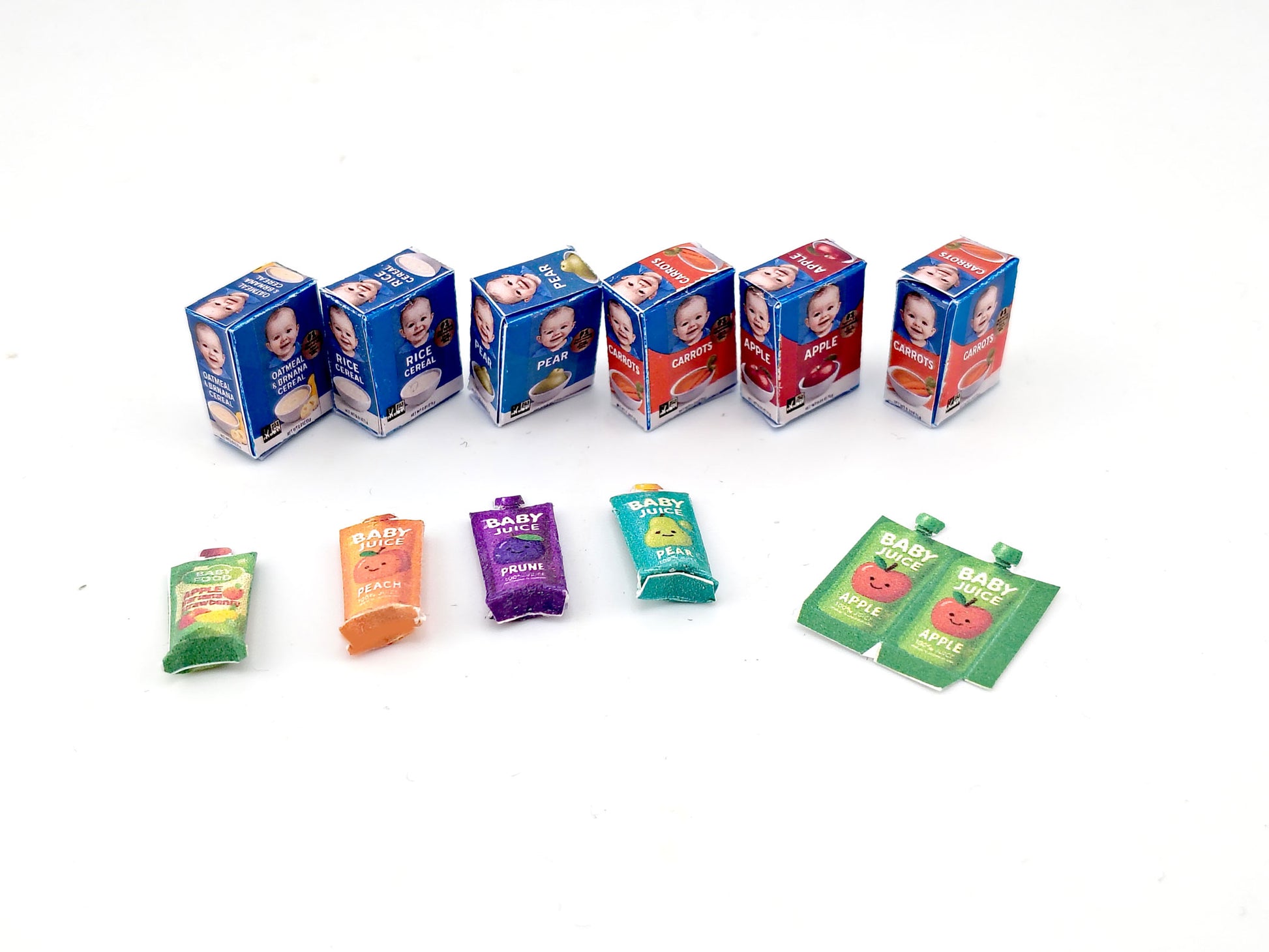 1:12 Baby food and drinks Set (PDF template), Newborns, Infants, Babies, for dollhouse, DIY miniature paper file