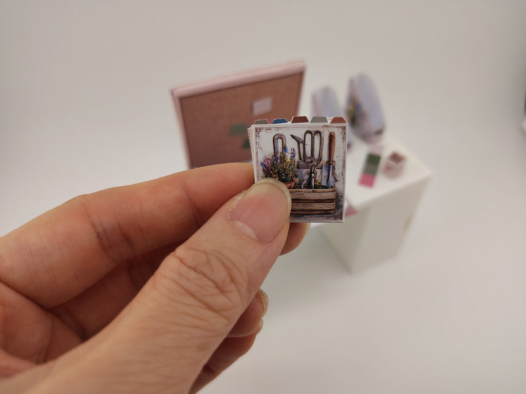 1:12 Scale Spring Desk Stationery Set – Printable Dollhouse Miniatures (PDF Download, 6 Items)