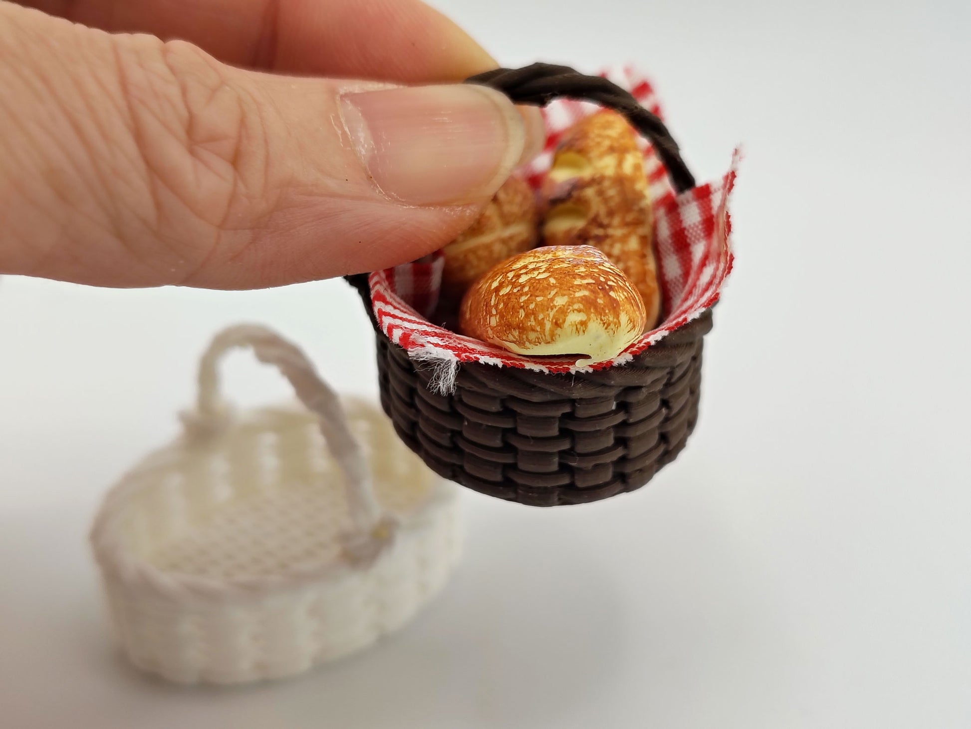 1:12 Scale Dollhouse Basket STL File, Miniature Picnic Accessory (Digital Download)