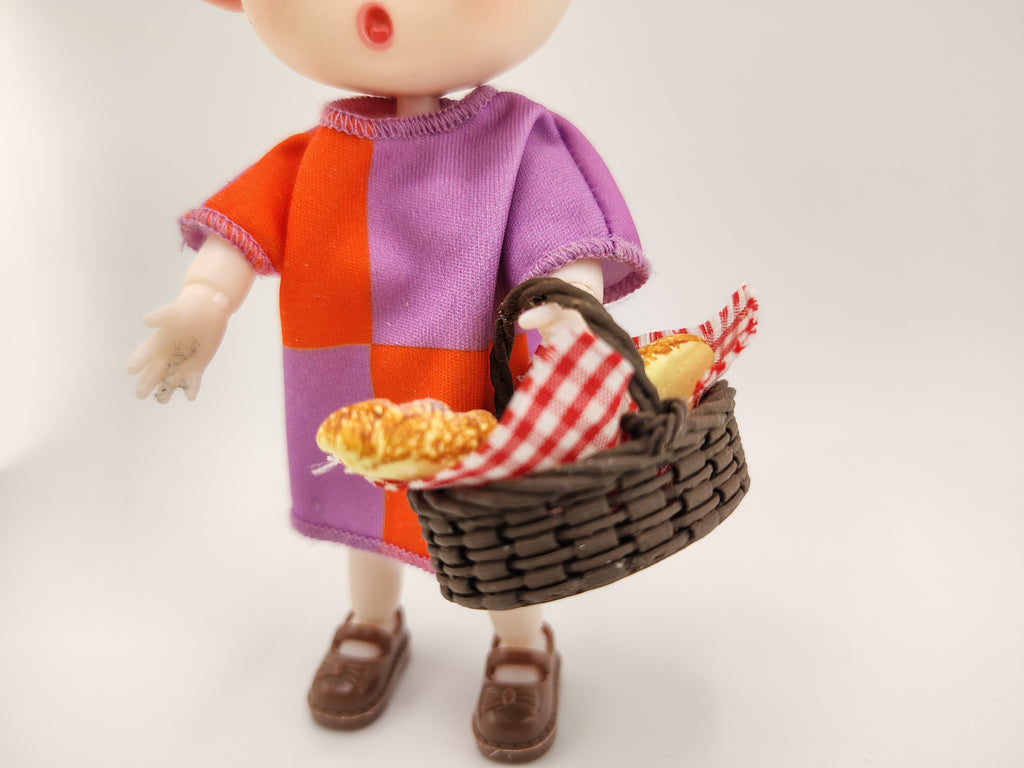 1:12 Scale Dollhouse Basket STL File, Miniature Picnic Accessory (Digital Download)