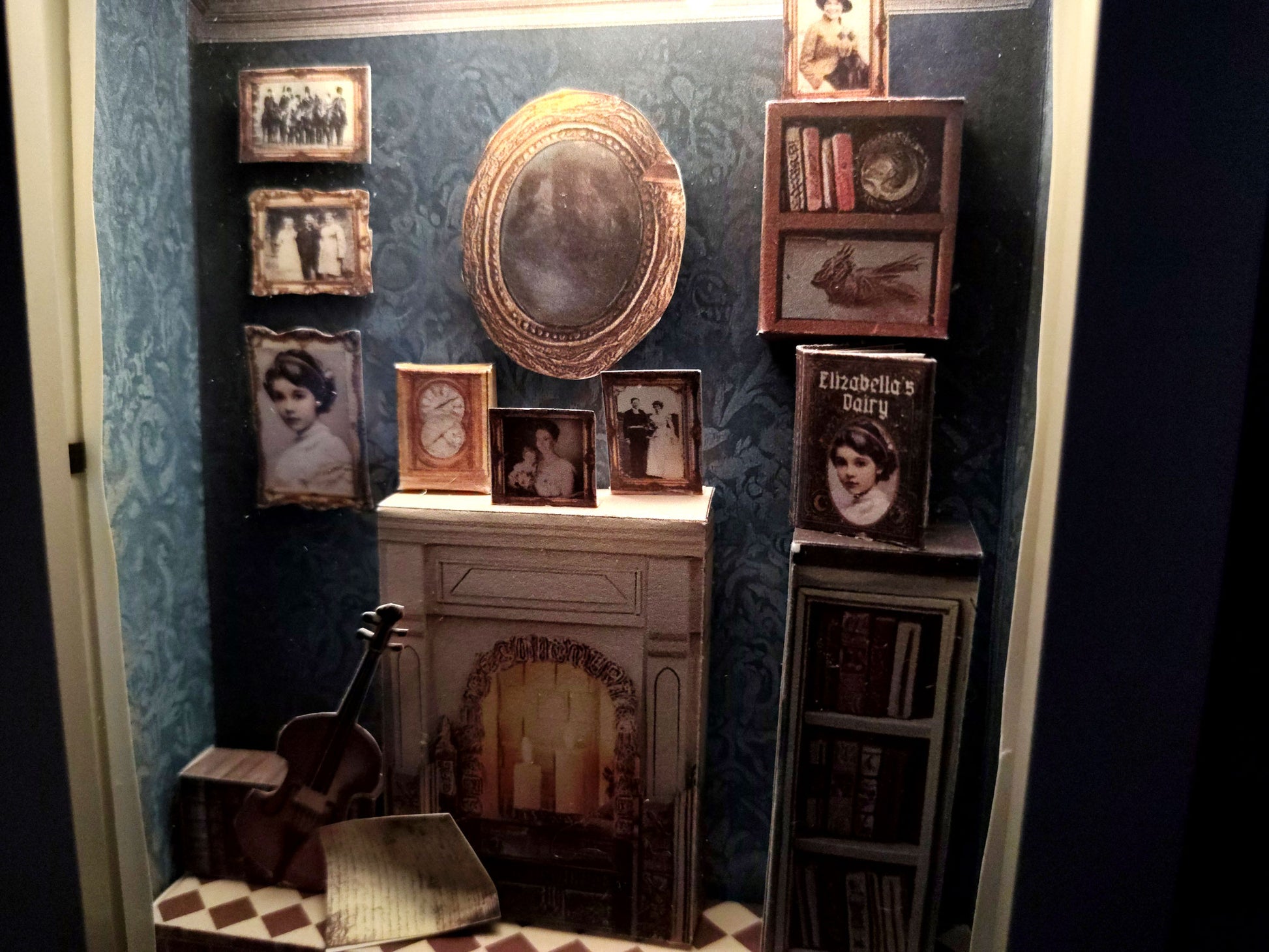 7×5” Elizabella’s House — Vintage Royal Home Diorama for Display & Home Decoration (Printable Miniature Kit)