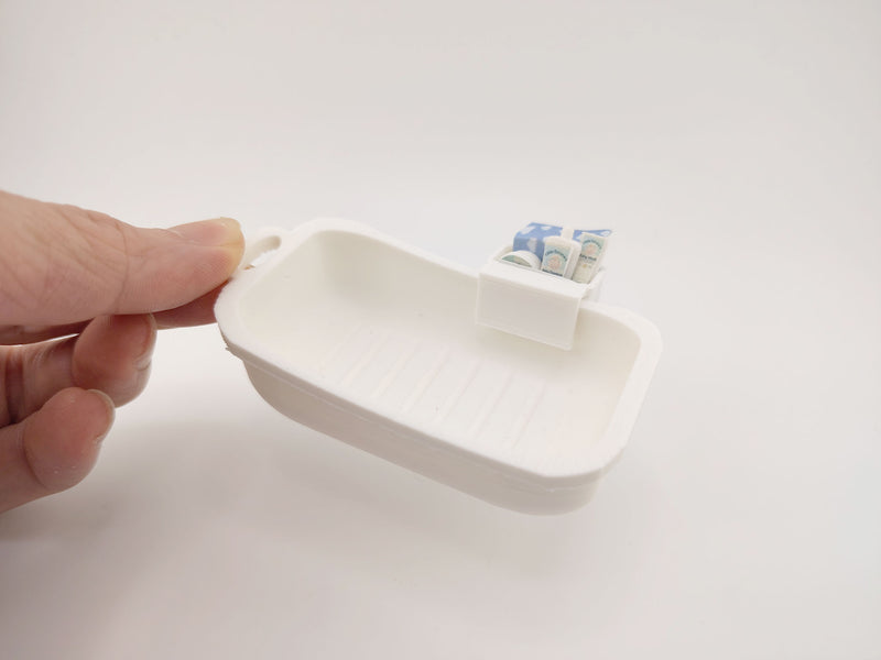 1:12 Baby Bath Tub,  baby shower, shampoo, baby cream (3D print STL file, PDF)