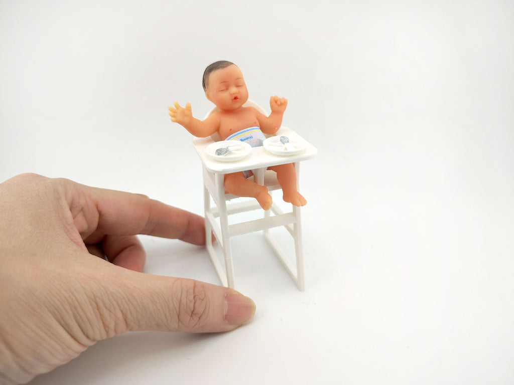 1:12 Baby High Chair STL — Miniature Baby Furniture for Dollhouse Nurseries (3D Print File, Instant Download)