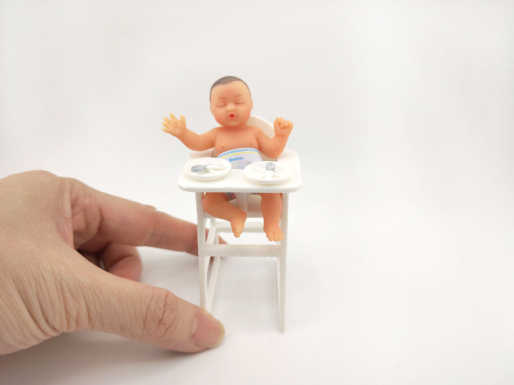 1:12 Baby High Chair STL — Miniature Baby Furniture for Dollhouse Nurseries (3D Print File, Instant Download)