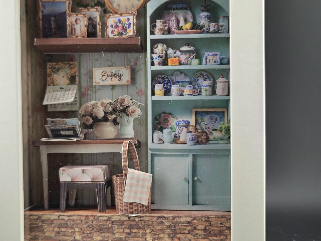 7×5” Shadow Box Flora’s Study Room — Printable Florist Study Diorama for Home Décor & Display (Miniature Craft Kit)