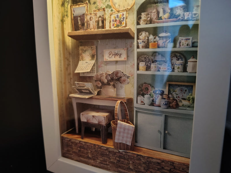 7×5” Shadow Box Flora’s Study Room — Printable Florist Study Diorama for Home Décor & Display (Miniature Craft Kit)