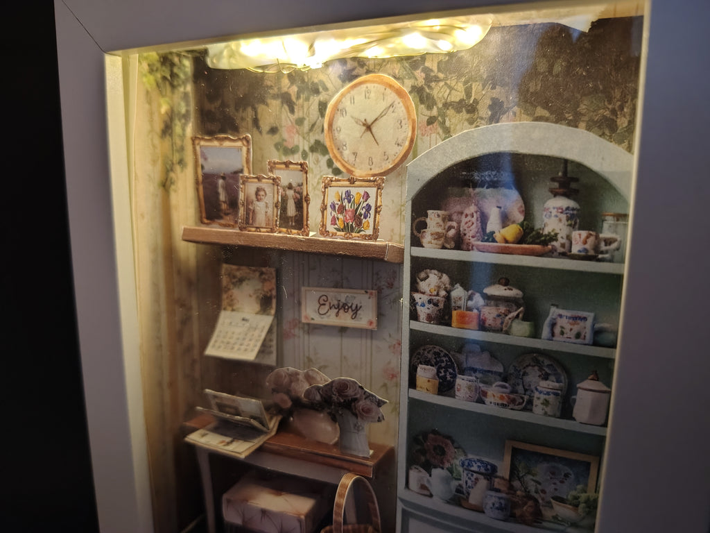 7×5” Shadow Box Flora’s Study Room — Printable Florist Study Diorama for Home Décor & Display (Miniature Craft Kit)