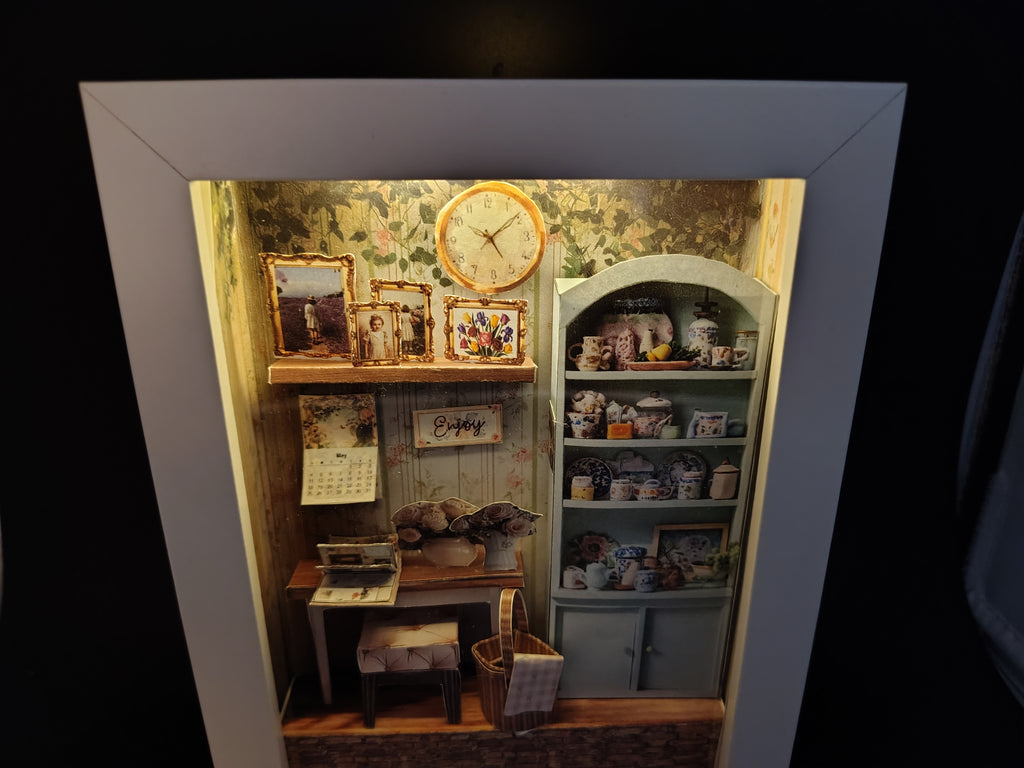 7×5” Shadow Box Flora’s Study Room — Printable Florist Study Diorama for Home Décor & Display (Miniature Craft Kit)