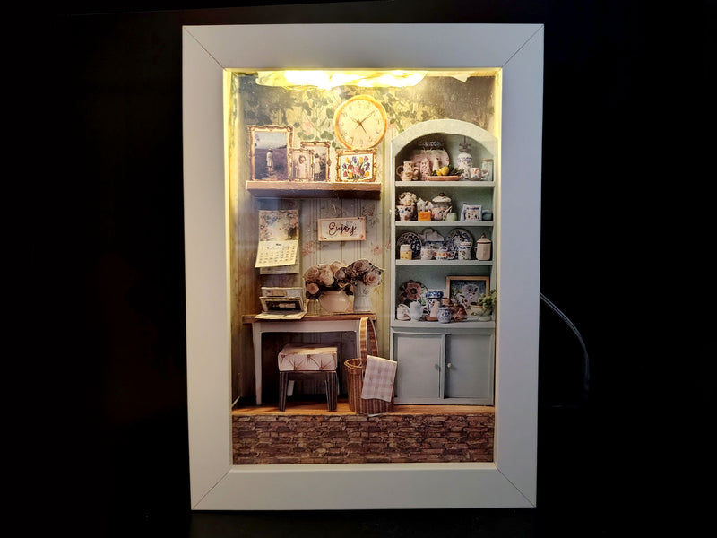 7×5” Shadow Box Flora’s Study Room — Printable Florist Study Diorama for Home Décor & Display (Miniature Craft Kit)