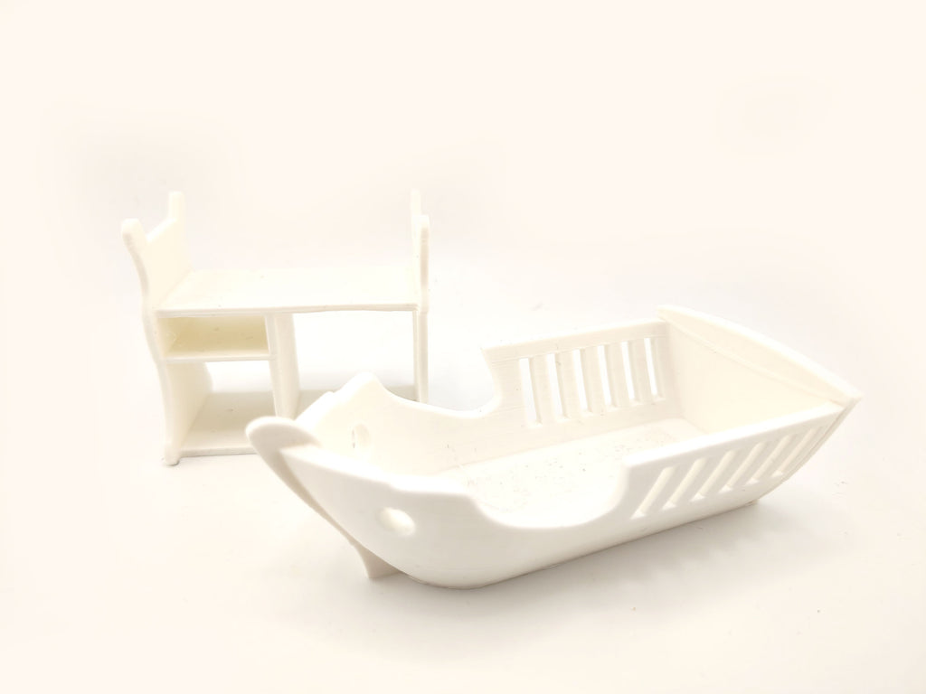 1:12 Baby Bed STL — Miniature Baby Furniture for Dollhouse Nurseries (3D Print File, Instant Download)