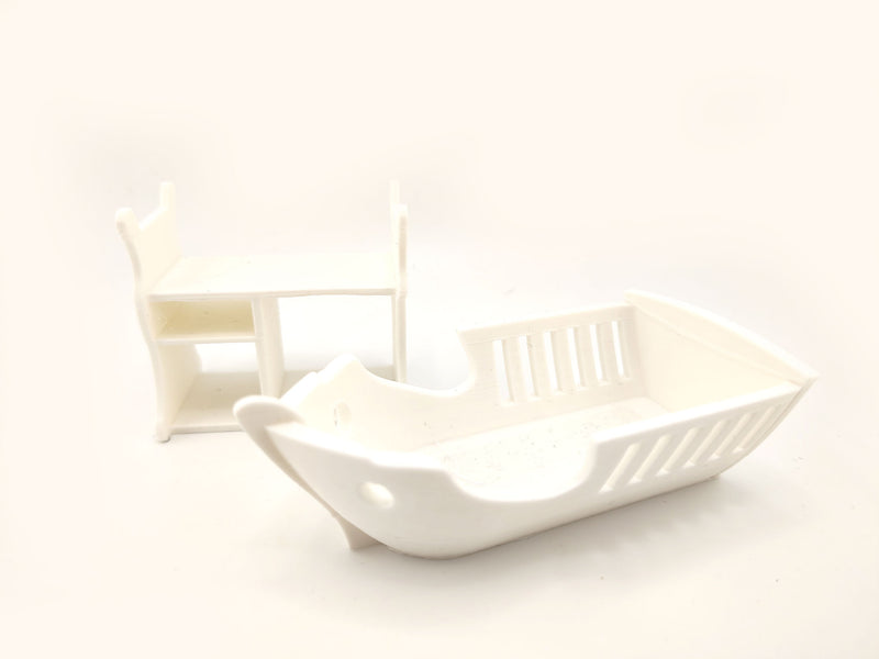 1:12 Baby Bed STL — Miniature Baby Furniture for Dollhouse Nurseries (3D Print File, Instant Download)
