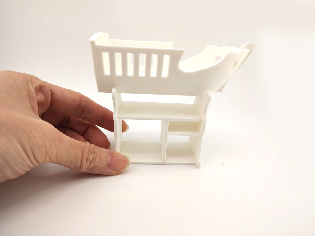 1:12 Baby Bed STL — Miniature Baby Furniture for Dollhouse Nurseries (3D Print File, Instant Download)