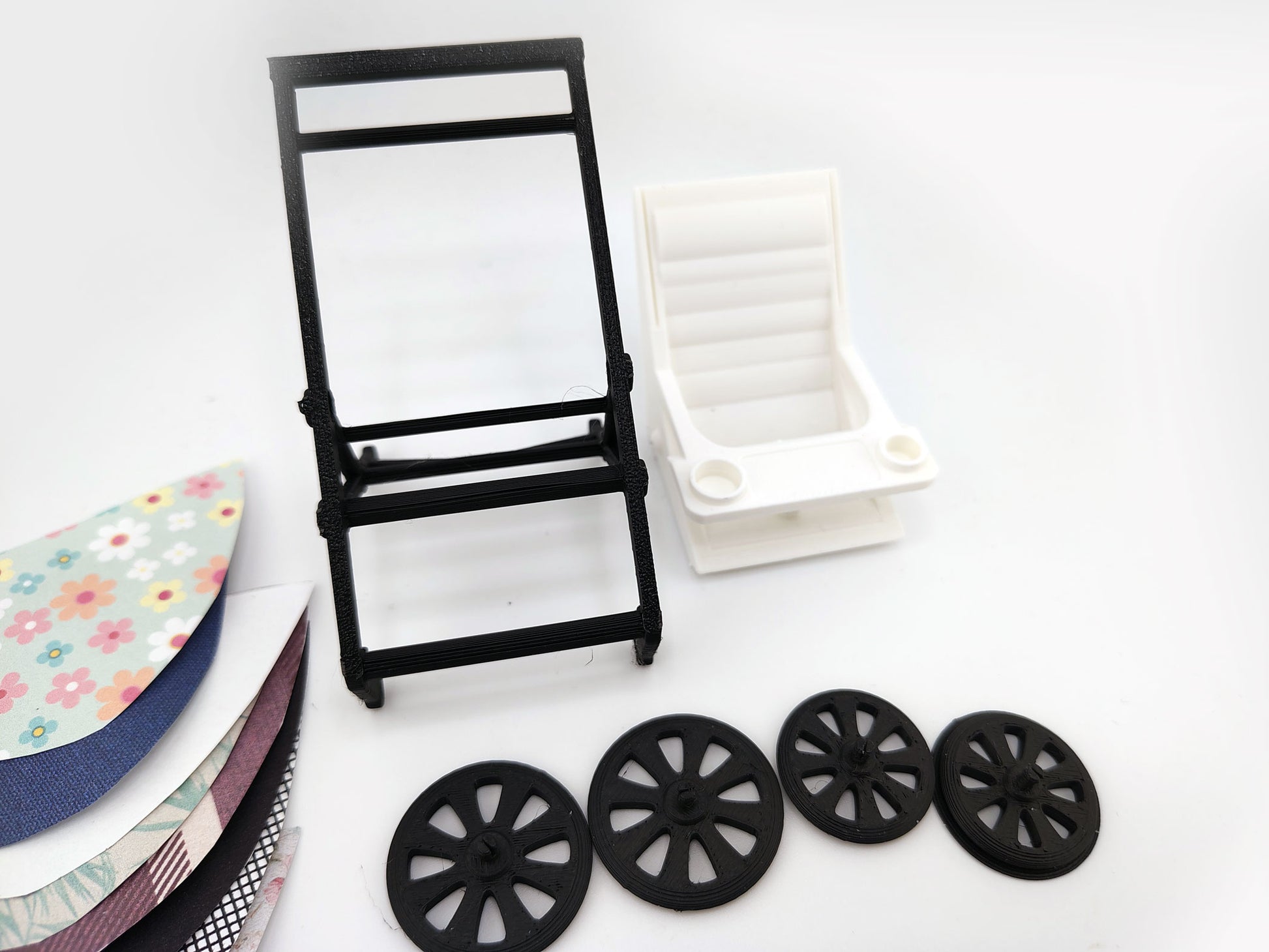 1:12 Baby High Stroller (wheel movable) STL8 styles — Miniature Baby Furniture for Dollhouse Nurseries (3D Print File, Instant Download)