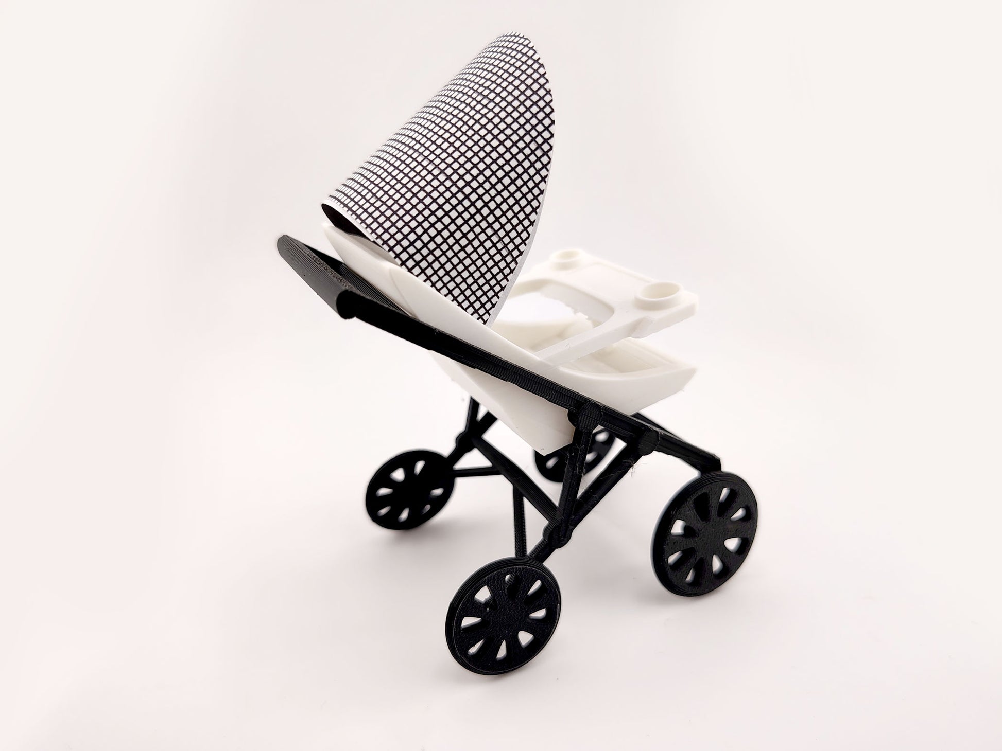 1:12 Baby High Stroller (wheel movable) STL8 styles — Miniature Baby Furniture for Dollhouse Nurseries (3D Print File, Instant Download)