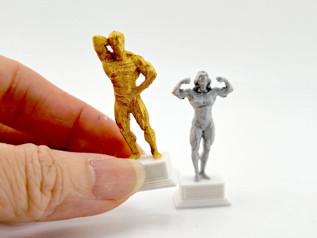 1:12 Miniature Bodybuilder Statue STL — Classic Fitness Trophy Figurine for Dollhouse Gym & Display (3D Print File, Instant Download)