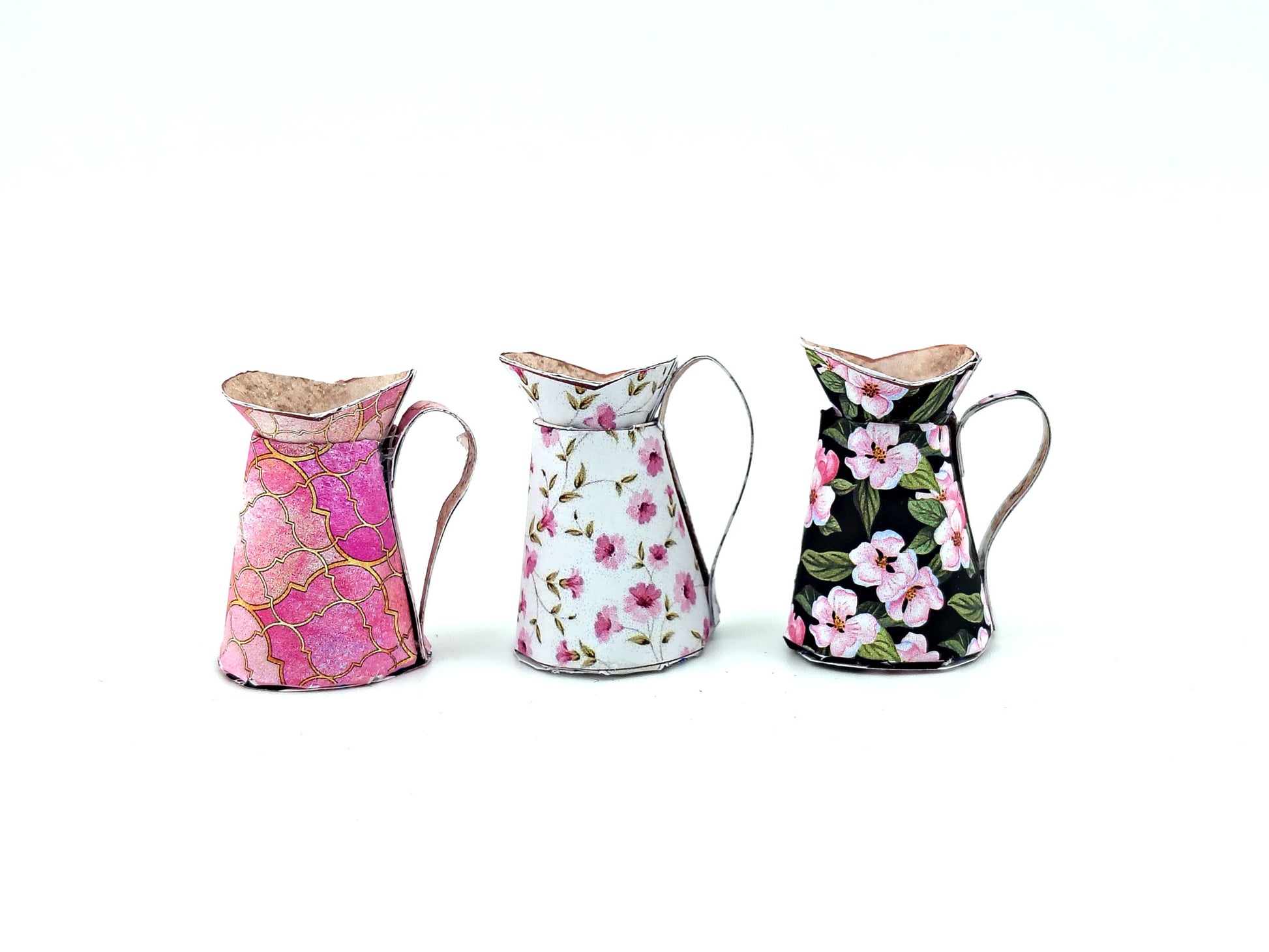 Miniature Pitcher Set, Floral Pattern, 1:12 Scale (Digital Download)