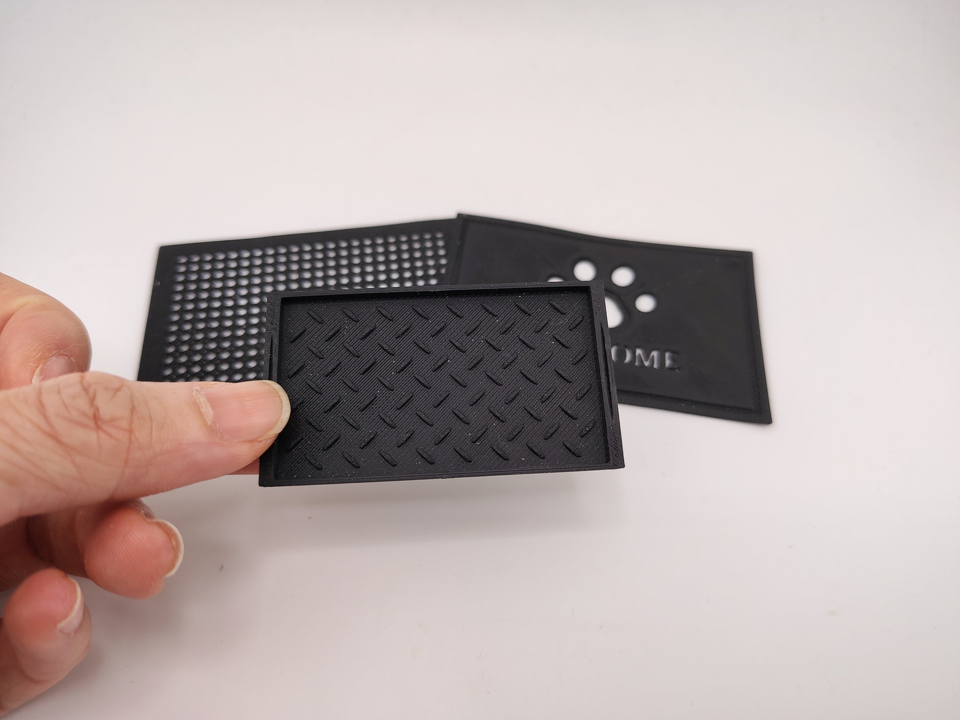 1:12 Scale Miniature Shoe Drip Trays & Floor Mat STL, 3D Print Mudroom Set, Dollhouse Entryway Accessories, 3 Styles, Digital Download