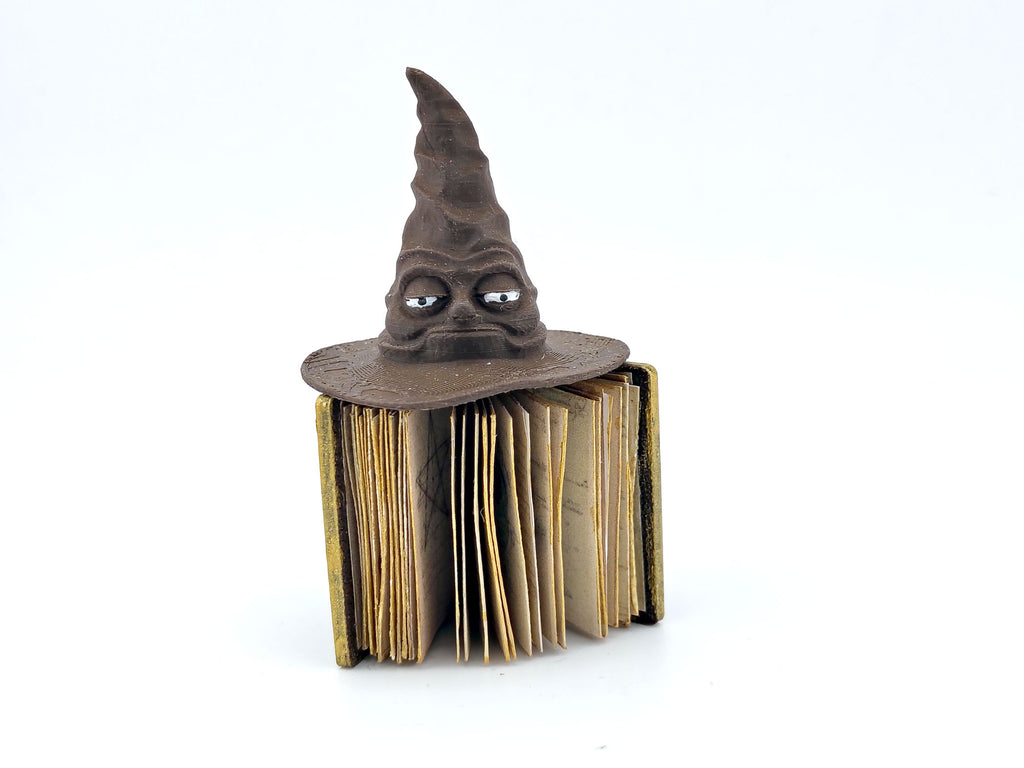 1:12 Wizard Book Cover and Magic Hat (PDF+STL) — Magical Spell Book Cover for Dollhouse Wizard Scenes, spell rooms (PDF+STL)