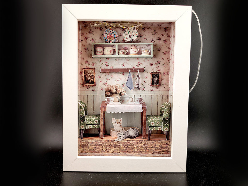 High Tea Room Miniature Photo Frames Kit, DIY Victorian Gallery Wall, Dollhouse Picture Frames Template, Digital Download