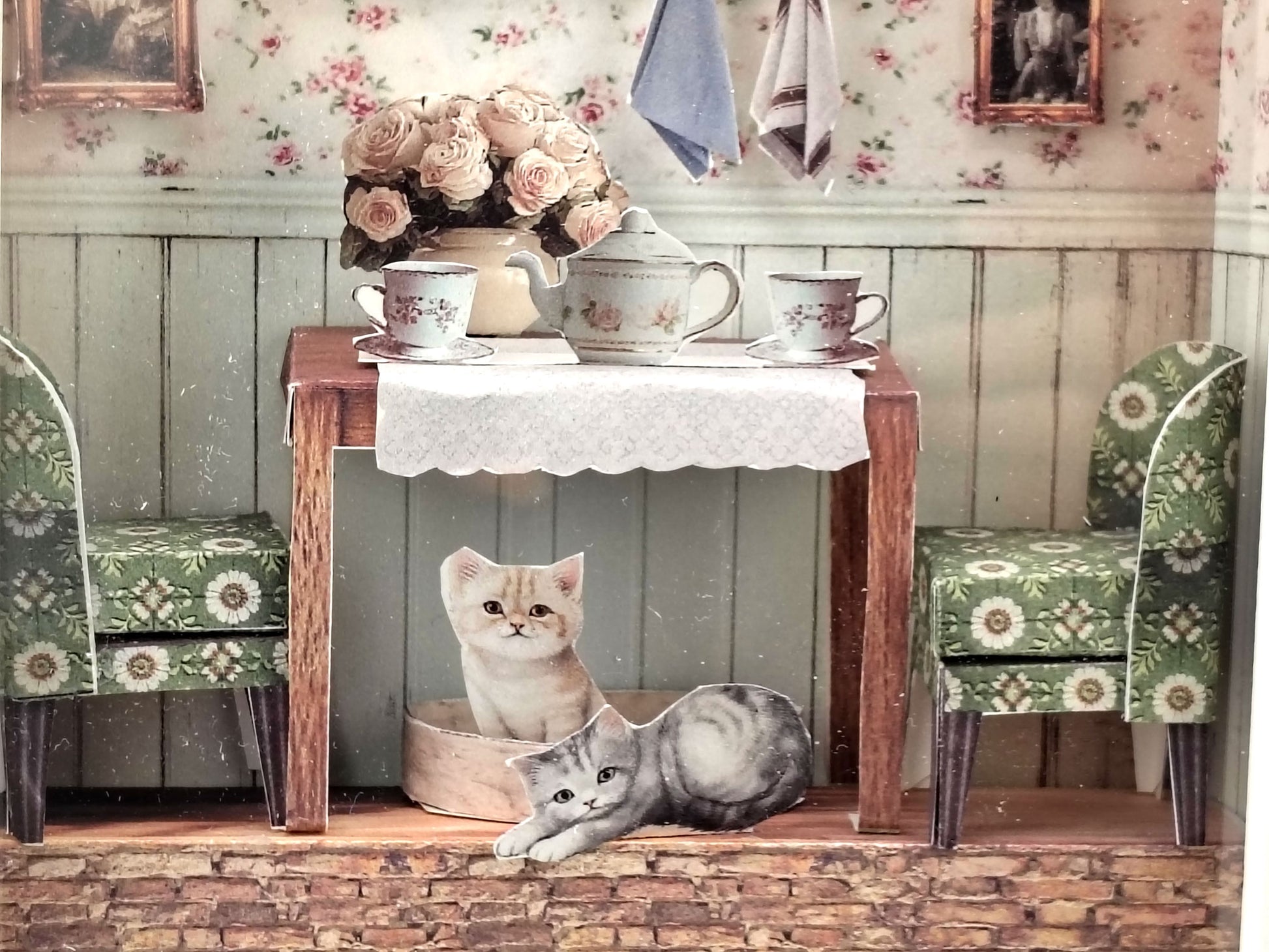 High Tea Room Miniature Photo Frames Kit, DIY Victorian Gallery Wall, Dollhouse Picture Frames Template, Digital Download