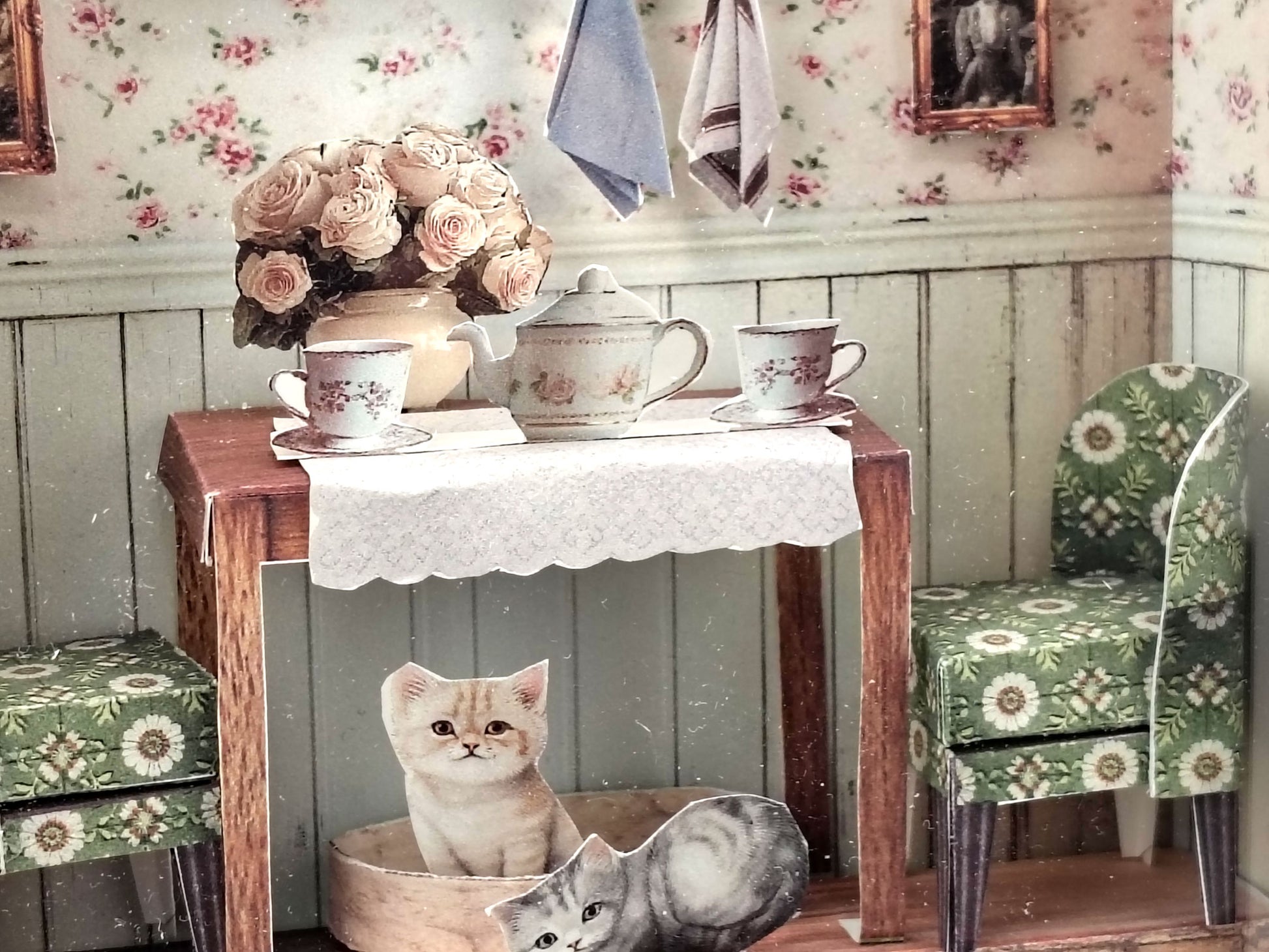 High Tea Room Miniature Photo Frames Kit, DIY Victorian Gallery Wall, Dollhouse Picture Frames Template, Digital Download