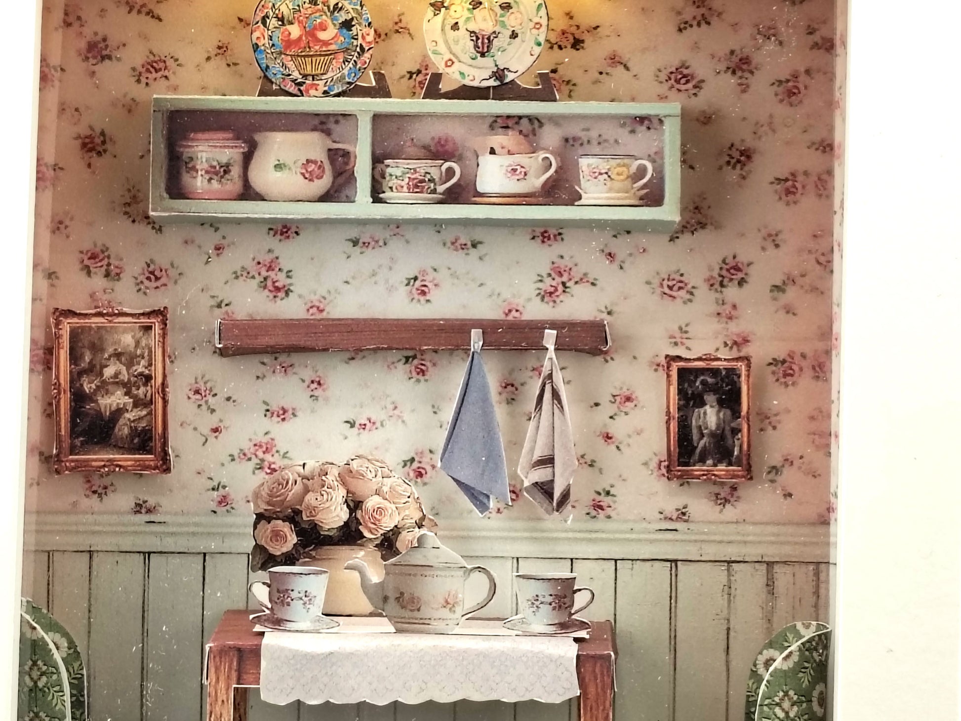 High Tea Room Miniature Photo Frames Kit, DIY Victorian Gallery Wall, Dollhouse Picture Frames Template, Digital Download