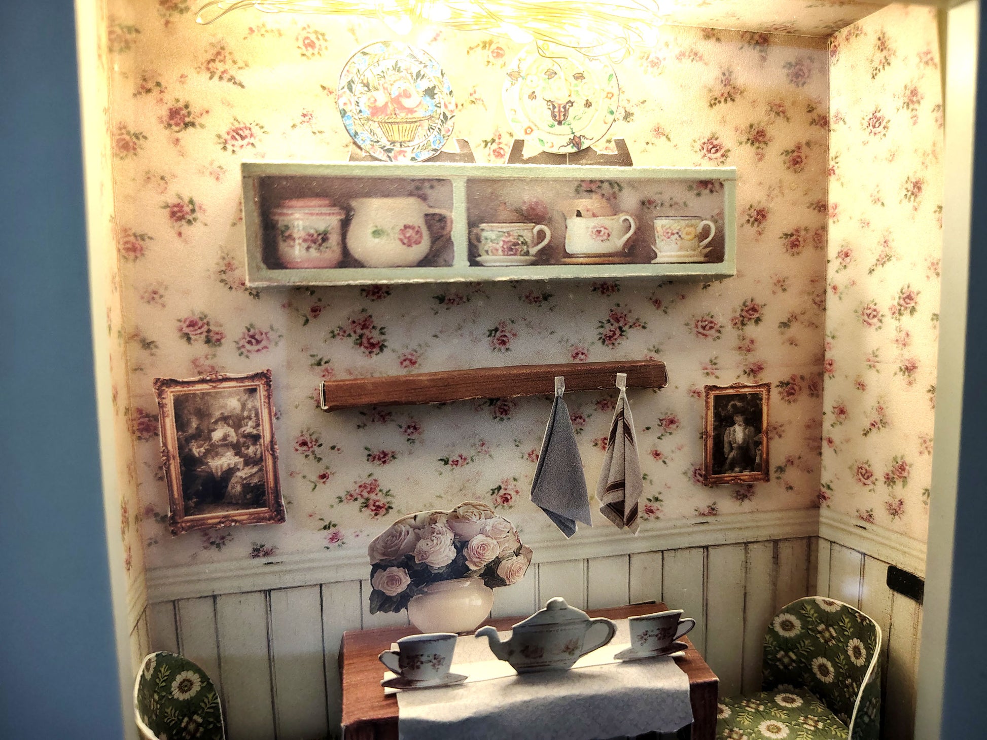 High Tea Room Miniature Photo Frames Kit, DIY Victorian Gallery Wall, Dollhouse Picture Frames Template, Digital Download