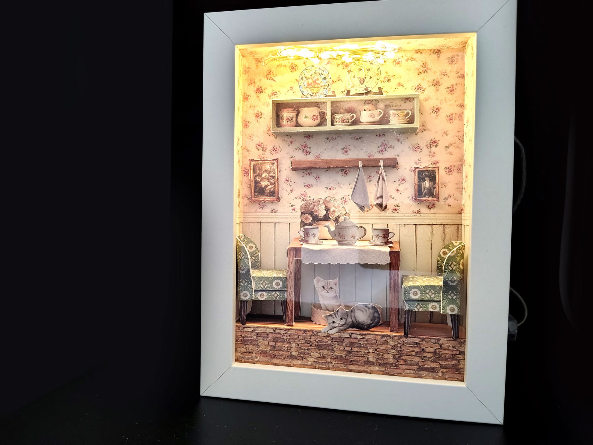 High Tea Room Miniature Photo Frames Kit, DIY Victorian Gallery Wall, Dollhouse Picture Frames Template, Digital Download