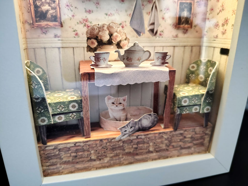 High Tea Room Miniature Photo Frames Kit, DIY Victorian Gallery Wall, Dollhouse Picture Frames Template, Digital Download