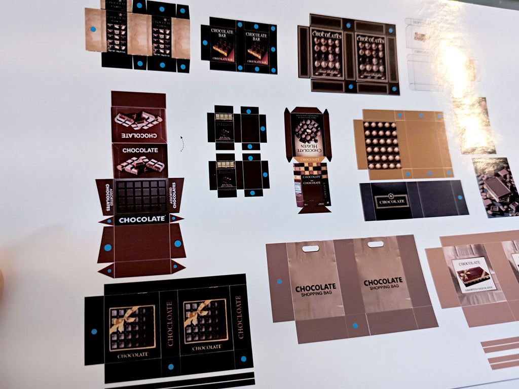 11 Miniature Chocolate Wrappers, 1:12 Scale Dollhouse Food (Digital Download)