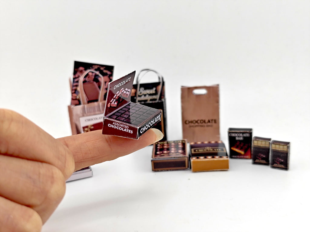 11 Miniature Chocolate Wrappers, 1:12 Scale Dollhouse Food (Digital Download)
