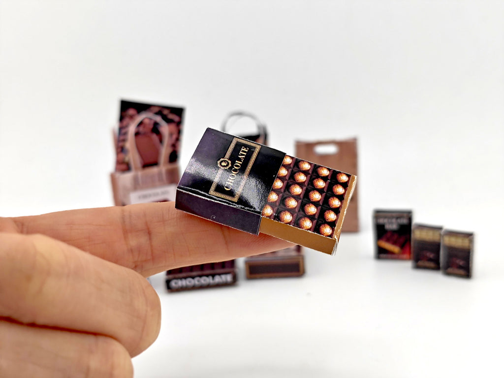 11 Miniature Chocolate Wrappers, 1:12 Scale Dollhouse Food (Digital Download)
