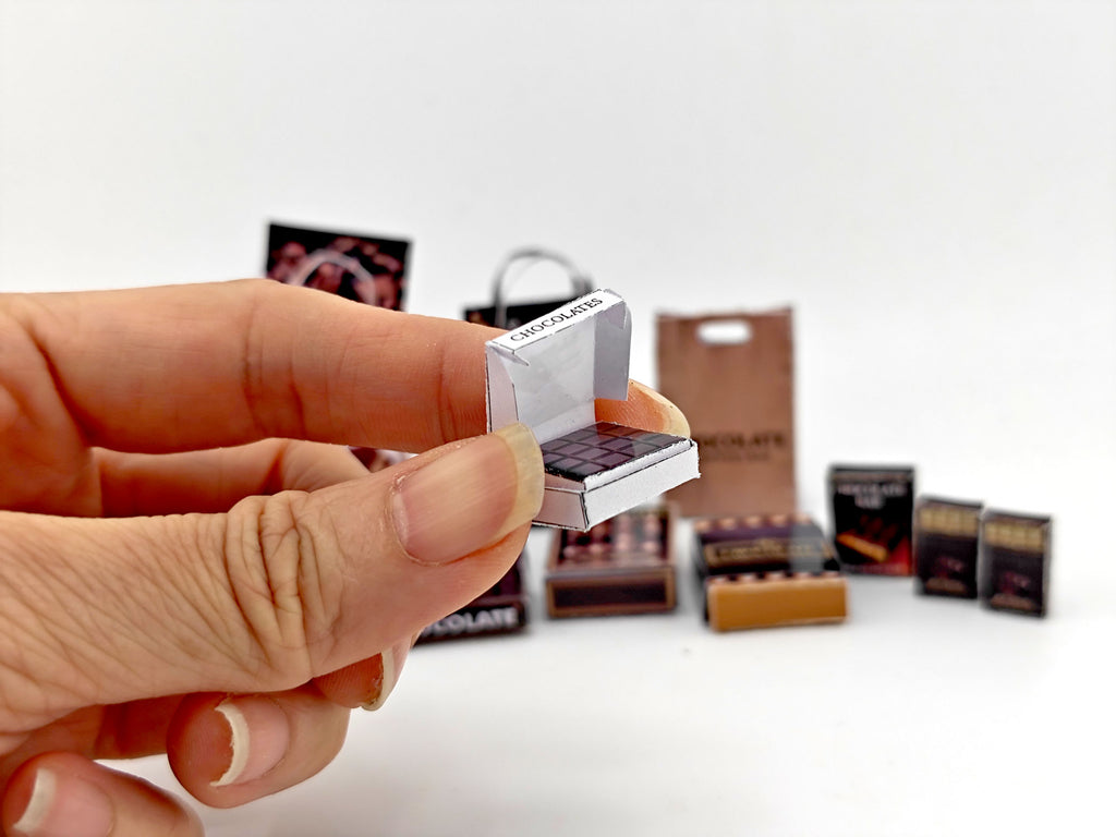 11 Miniature Chocolate Wrappers, 1:12 Scale Dollhouse Food (Digital Download)