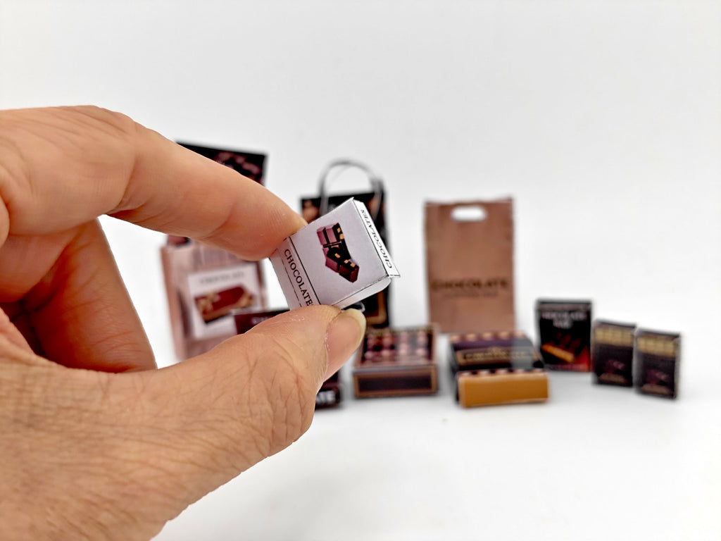 11 Miniature Chocolate Wrappers, 1:12 Scale Dollhouse Food (Digital Download)