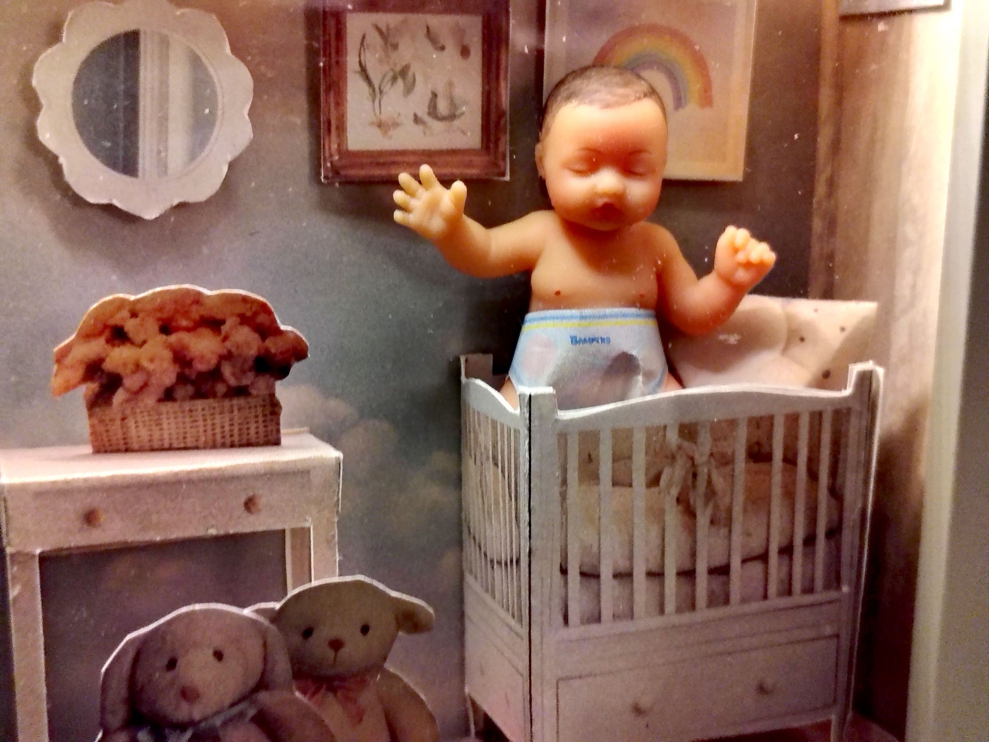 Nursery Photo Frames Kit, Miniature Dollhouse Gallery Wall Template (Digital Download)