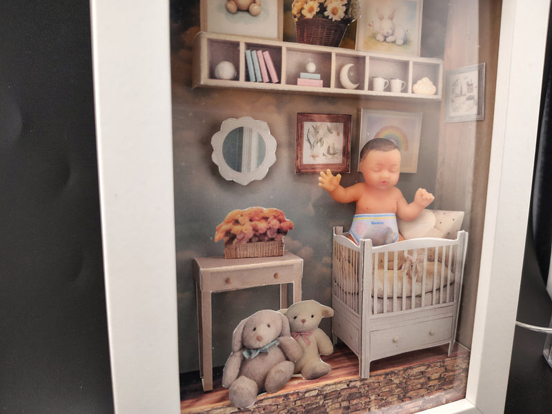 Nursery Photo Frames Kit, Miniature Dollhouse Gallery Wall Template (Digital Download)