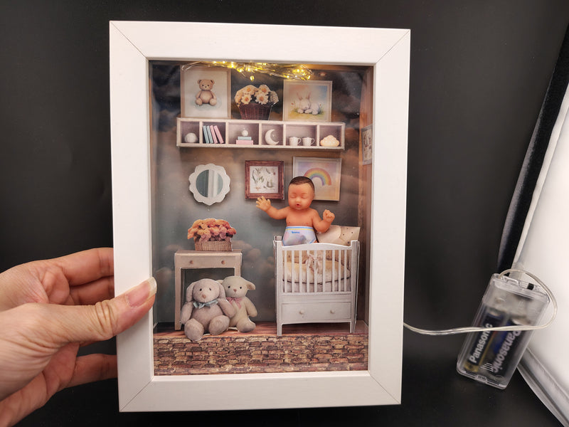Nursery Photo Frames Kit, Miniature Dollhouse Gallery Wall Template (Digital Download)