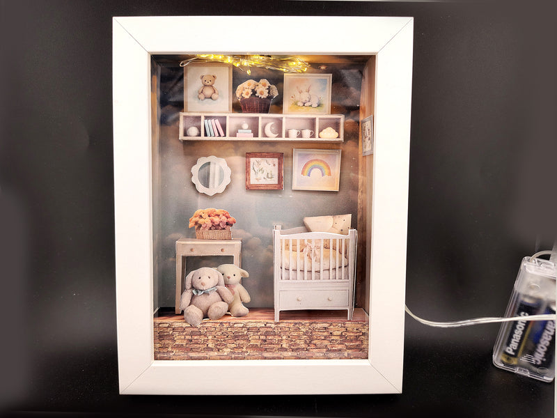 Nursery Photo Frames Kit, Miniature Dollhouse Gallery Wall Template (Digital Download)