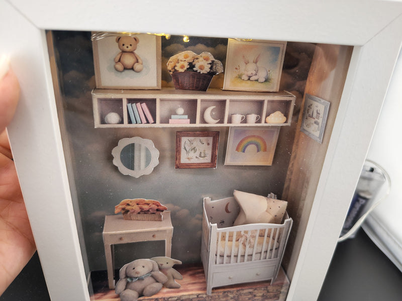 Nursery Photo Frames Kit, Miniature Dollhouse Gallery Wall Template (Digital Download)