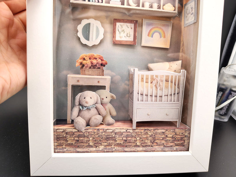 Nursery Photo Frames Kit, Miniature Dollhouse Gallery Wall Template (Digital Download)