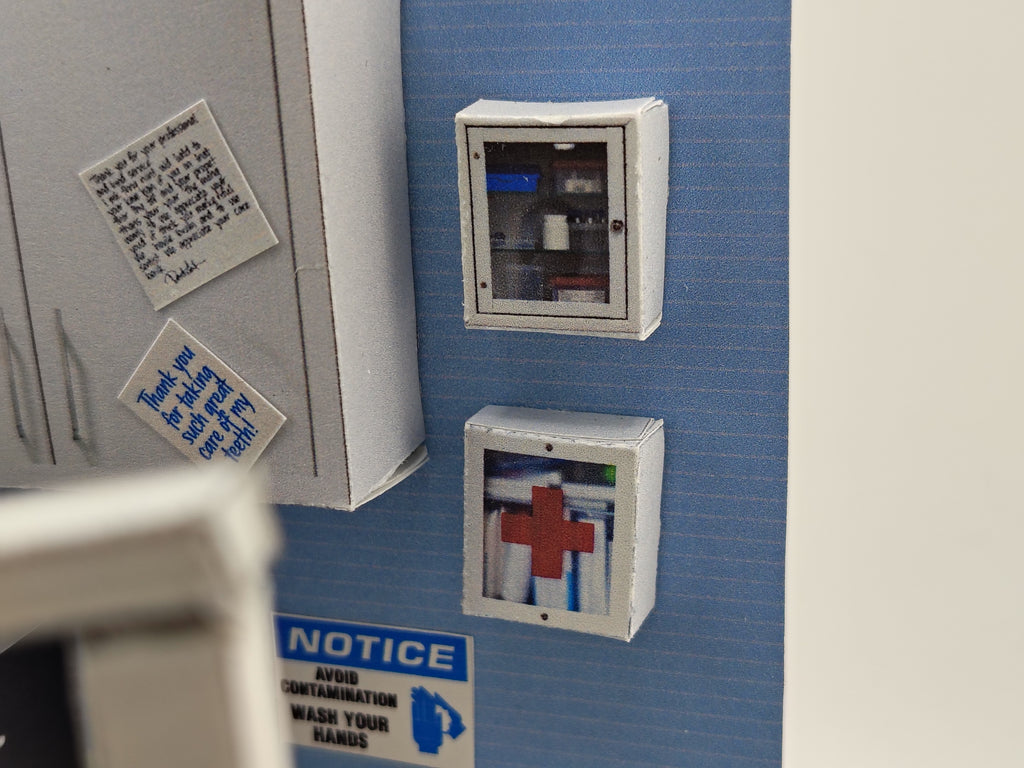 Printable 1:12 Dental Clinic Room Box Kit, DIY Miniature Dentist Office Diorama, Papercraft PDF Download