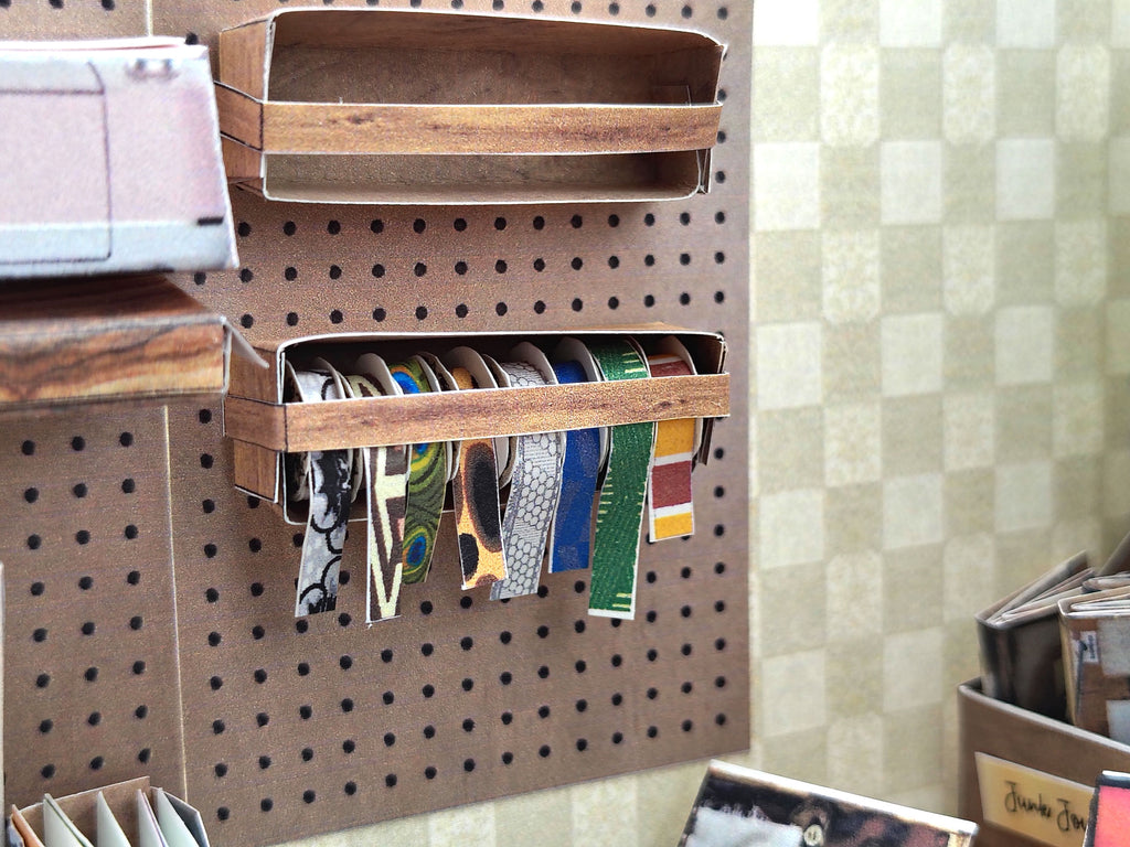 Printable 1:12 Junk Journal Crafter Room Kit, DIY Miniature Crafter room Diorama, Papercraft PDF Download