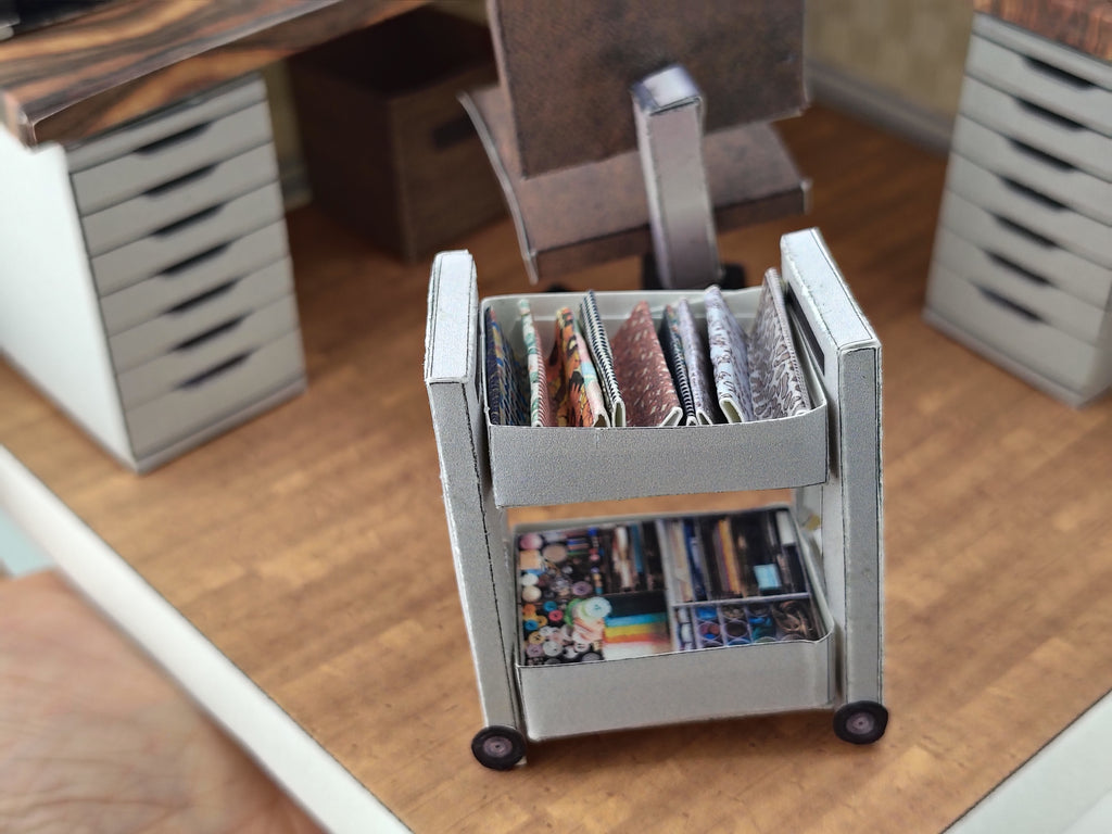Printable 1:12 Junk Journal Crafter Room Kit, DIY Miniature Crafter room Diorama, Papercraft PDF Download