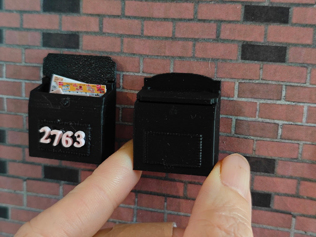 1:12 Wall Mailbox STL File, 3D Print File for Dollhouse Porch Postbox, Tiny House Numbers Set Accessory, Digital Download