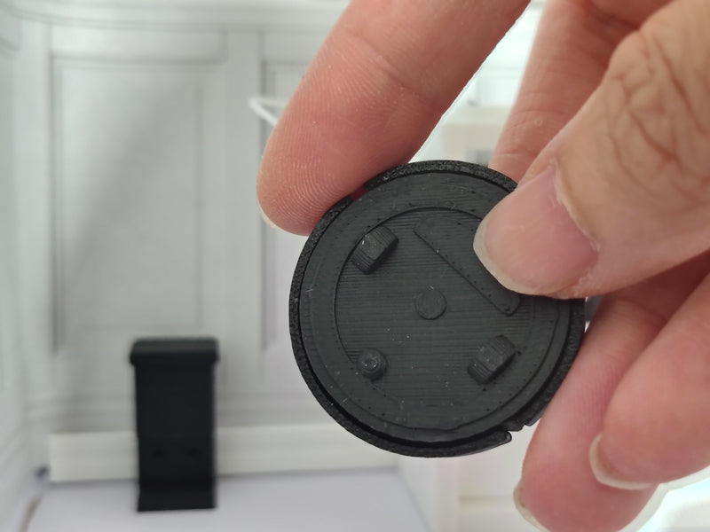 1:12 Miniature Smart Robot Vacuum STL File, 3D Print Robotic Vacuum Cleaner with Charging Dock, Tiny Moving Appliance, Digital Download