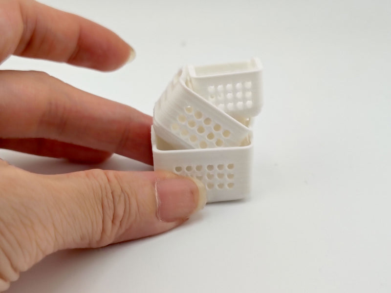 1:12 Miniature Stackable Storage Baskets STL File, 3D Print Nesting Laundry Crates, Dollhouse Closet & Pantry Bins, Digital Download