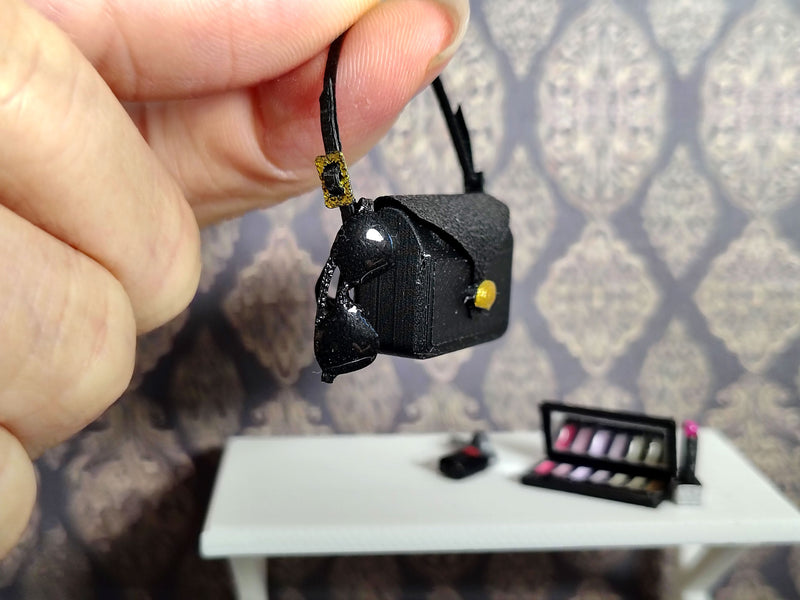1:12 Scale Black Modern Sunglasses, Dollhouse Miniature Eyewear, Polymer Resin (Physical Product)