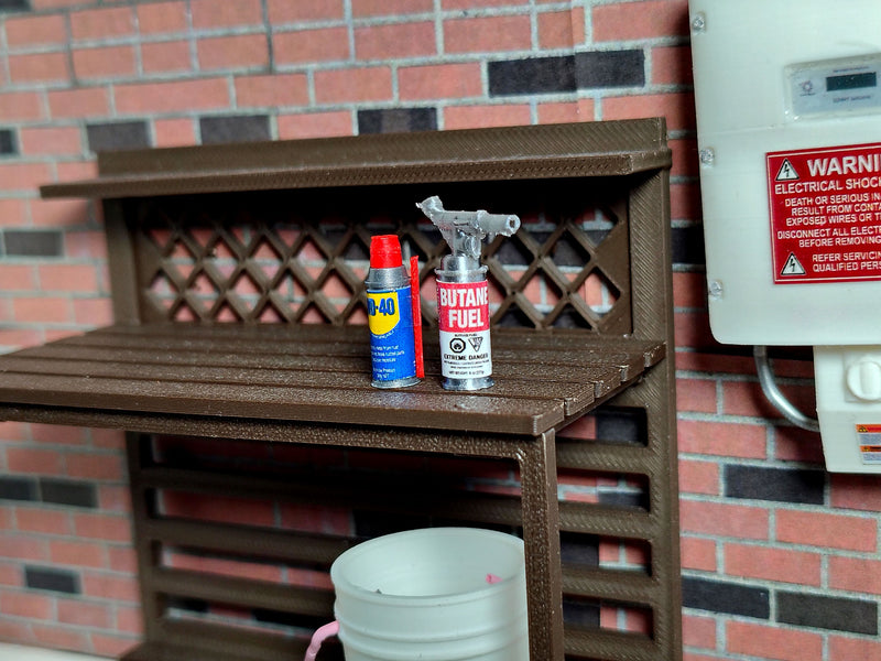 1:12 Scale Miniature Butane Torch Fire Gun, Tiny Kitchen Blowtorch Fuel Canister, Bakery Chef Craft Workshop Garage (Physical Product)