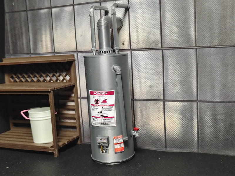 1:12 Scale Water Heater Tank, water tank, miniature Utility Appliance, Dollhouse Basement Prop, Banana Six  (Physical Product)